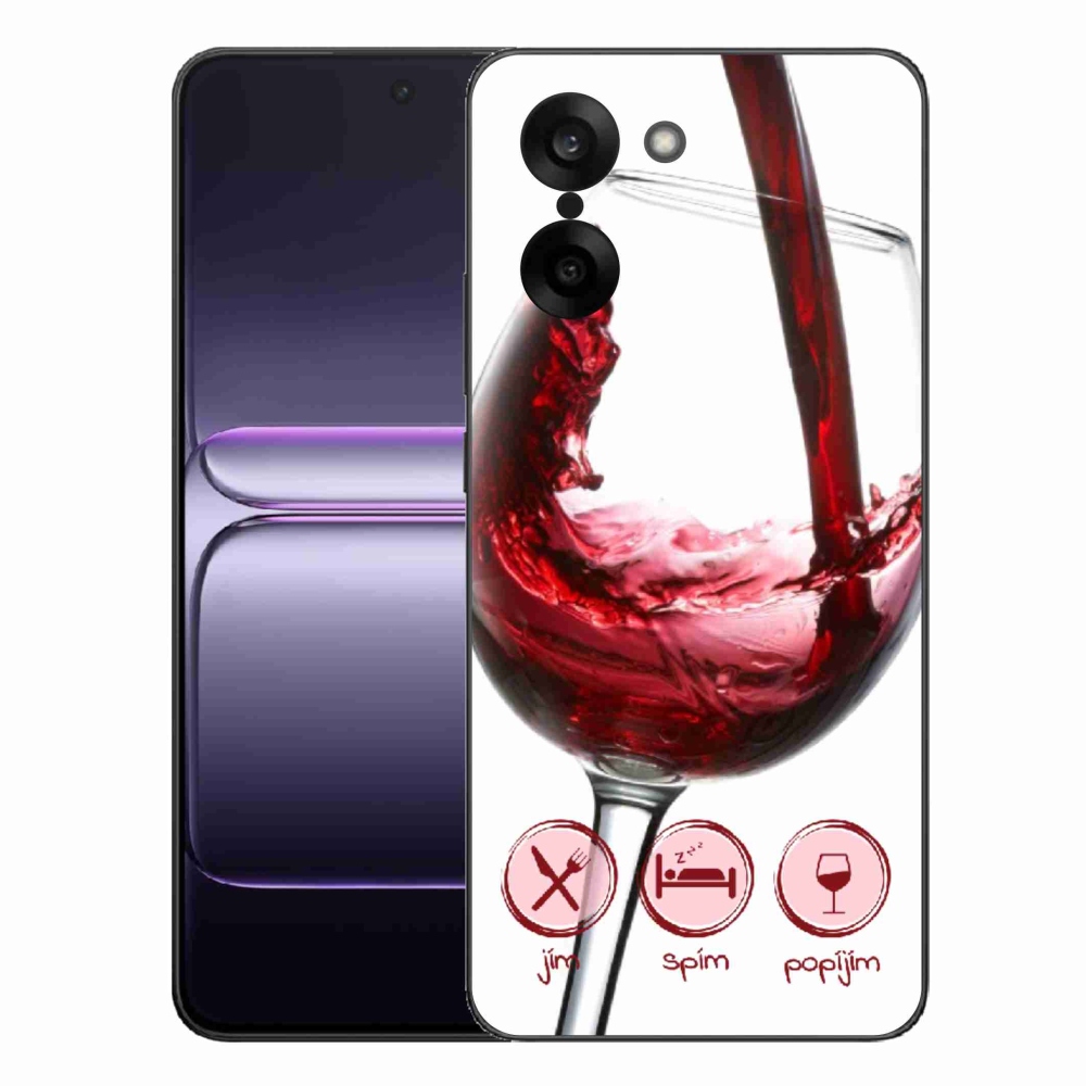 Gélový kryt mmCase na One Plus Nord CE5 - pohár vína červené