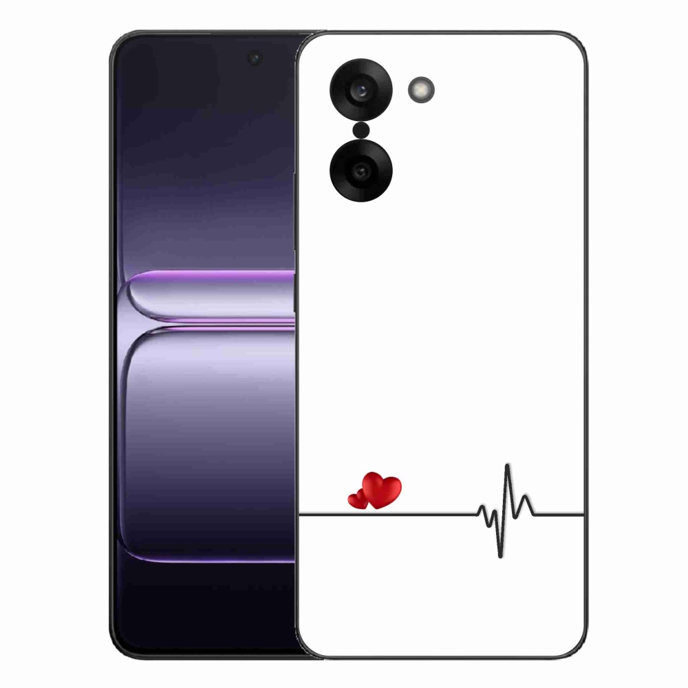 Gélový kryt mmCase na One Plus Nord CE5 - srdce a tep biele pozadie