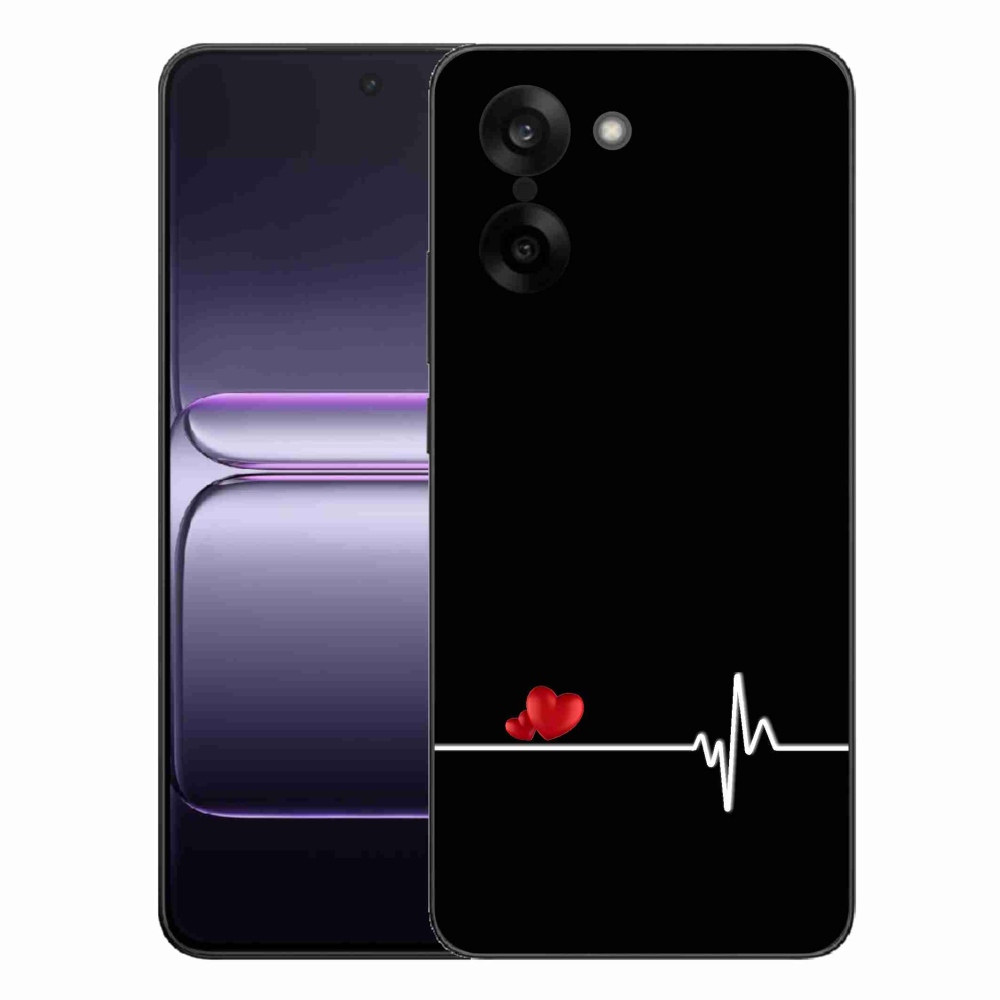 Gélový kryt mmCase na One Plus Nord CE5 - srdce a tep čierne pozadie