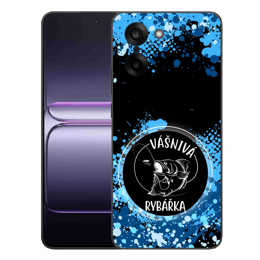 Gélový kryt mmCase na One Plus Nord CE5 - vášnivá rybárka čierne pozadie