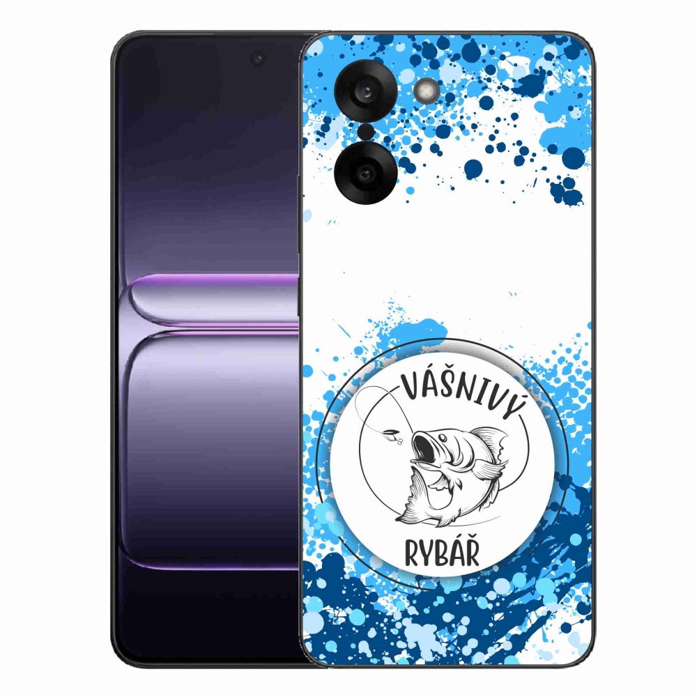 Gélový kryt mmCase na One Plus Nord CE5 - vášnivý rybár biele pozadie