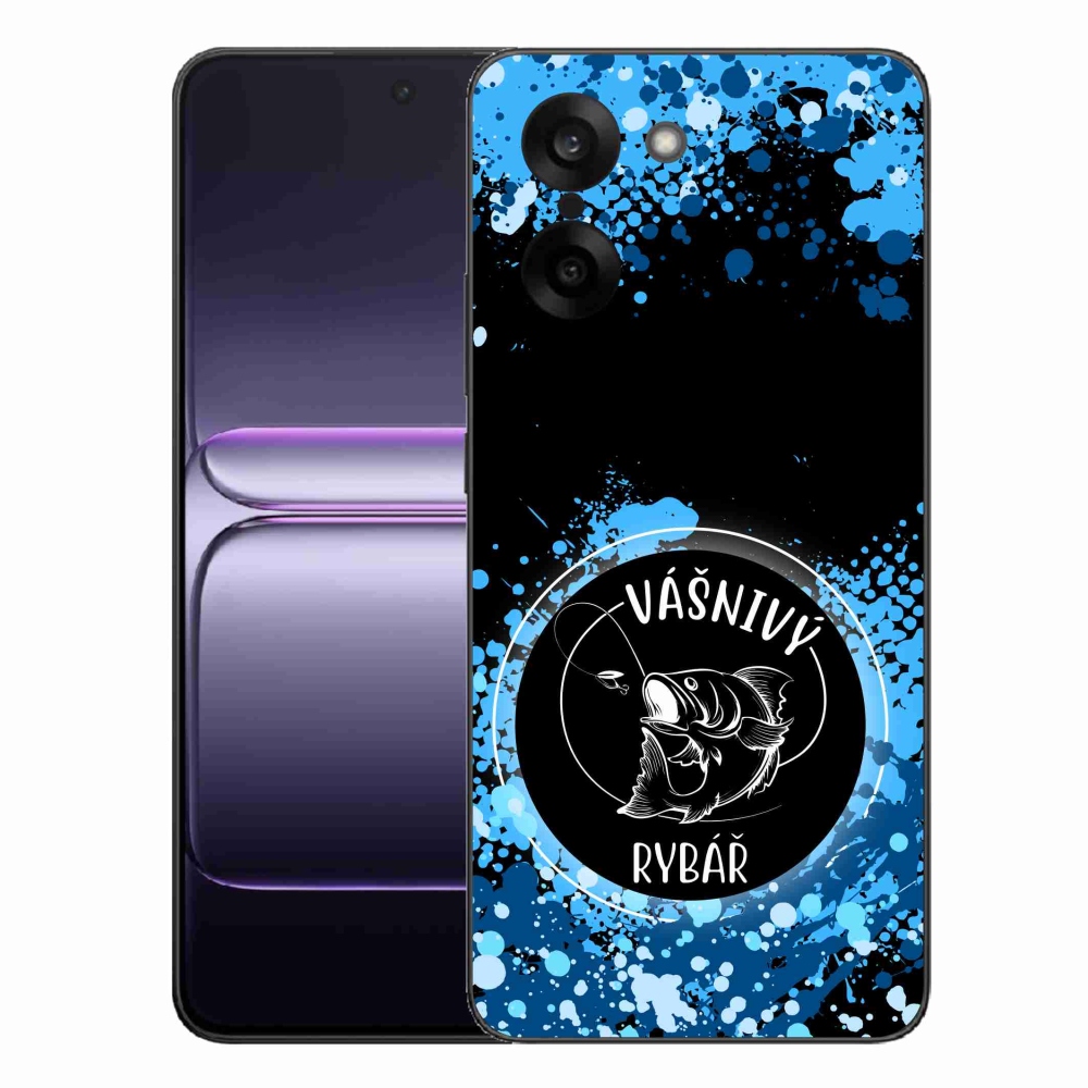 Gélový kryt mmCase na One Plus Nord CE5 - vášnivý rybár čierne pozadie