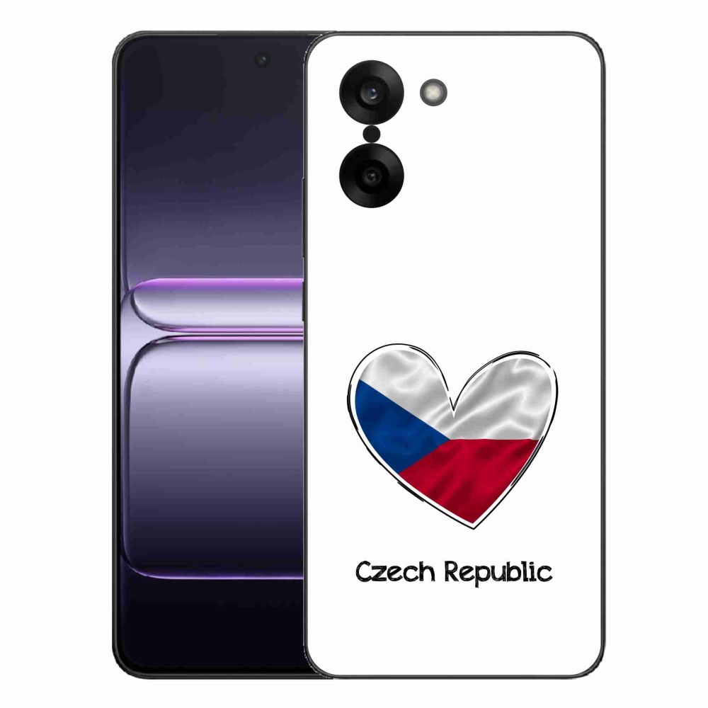 Gélový kryt mmCase na One Plus Nord CE5 - vlajka srdca biele pozadie