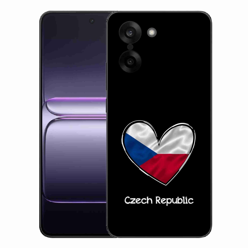 Gélový kryt mmCase na One Plus Nord CE5 - vlajka srdca čierne pozadie
