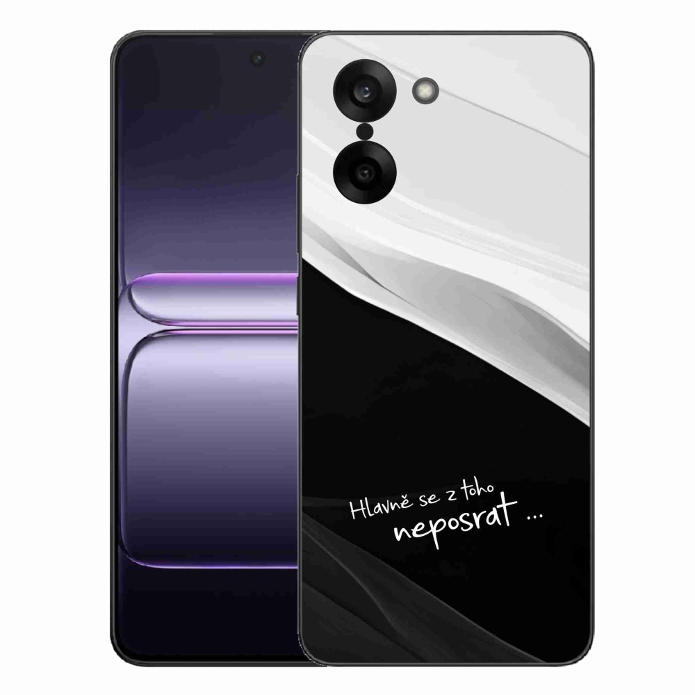 Gélový kryt mmCase na One Plus Nord CE5 - vtipný text 13 čiernobiele pozadie