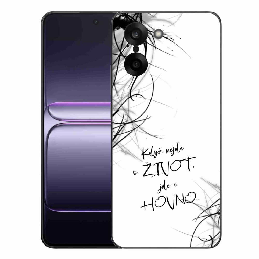 Gélový kryt mmCase na One Plus Nord CE5 - vtipný text 16 biele pozadie