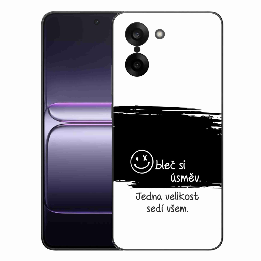 Gélový kryt mmCase na One Plus Nord CE5 - vtipný text 8 čiernobiele pozadie