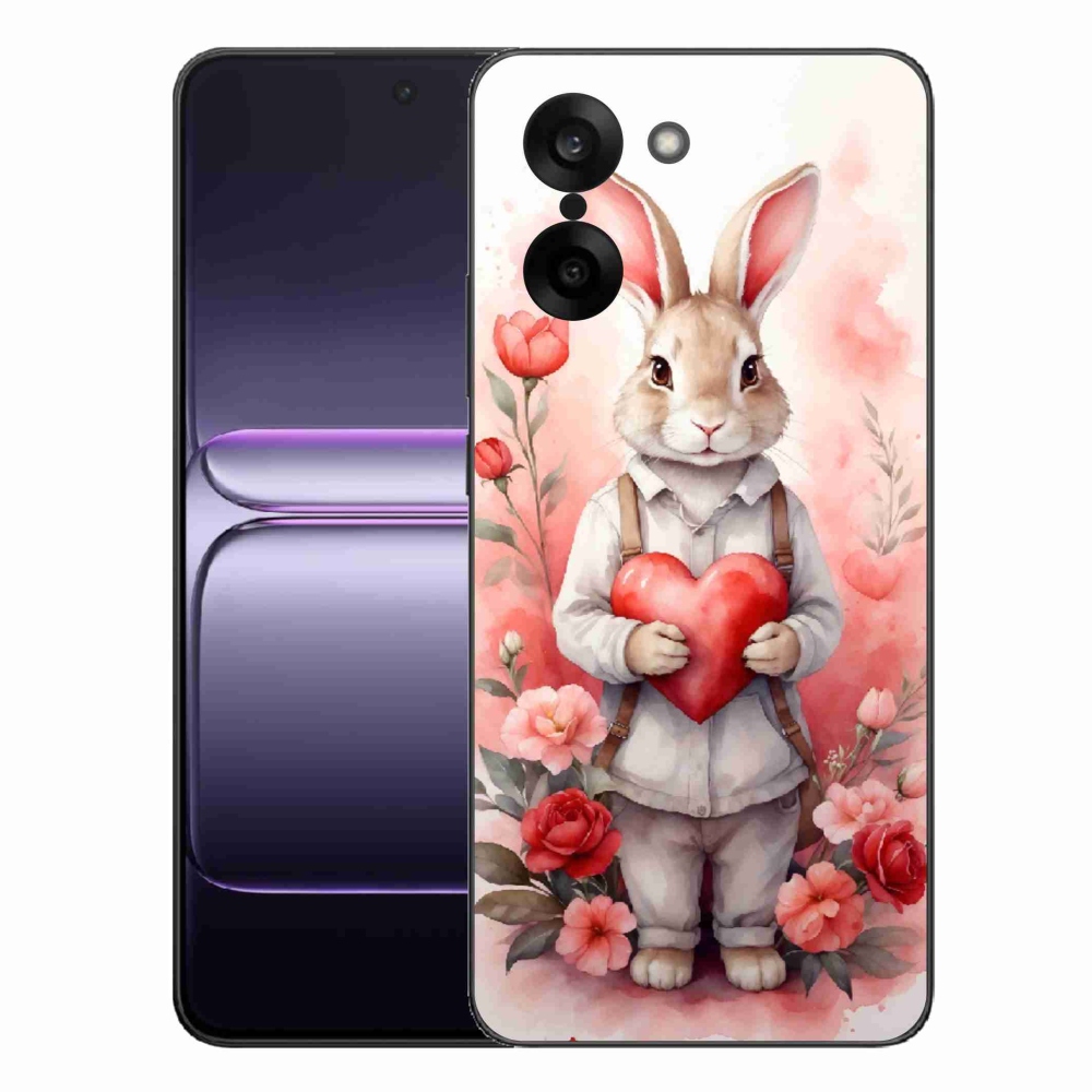Gélový kryt mmCase na One Plus Nord CE5 - zajac so srdiečkom