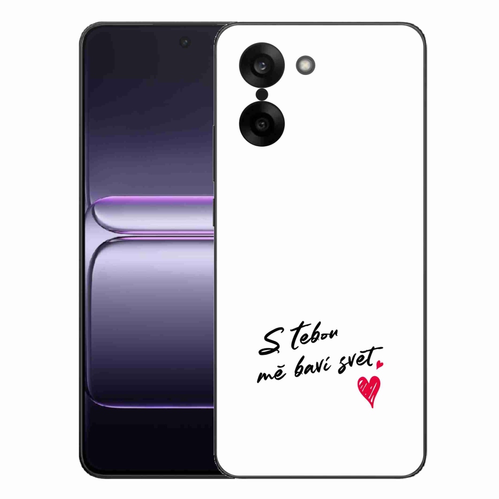 Gélový kryt mmCase na One Plus Nord CE5 - zamilovaný text 1 biele pozadie