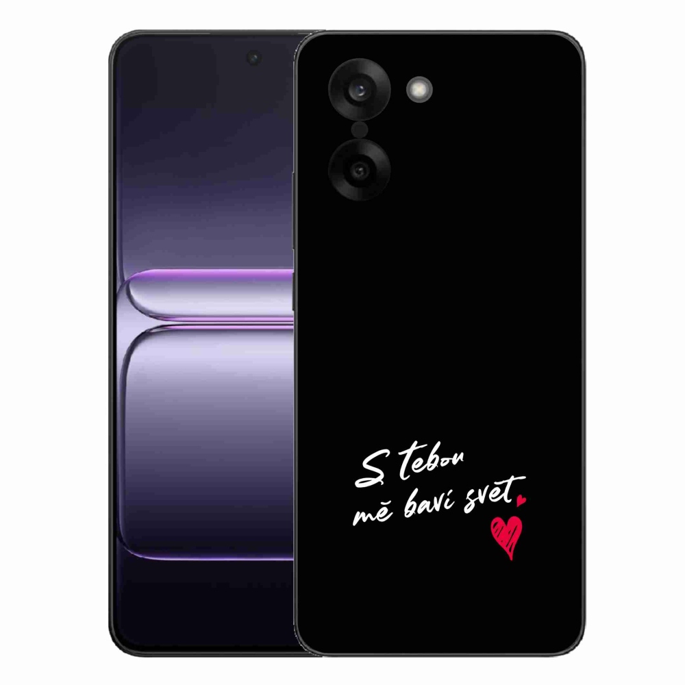 Gélový kryt mmCase na One Plus Nord CE5 - zamilovaný text 1 čierne pozadie