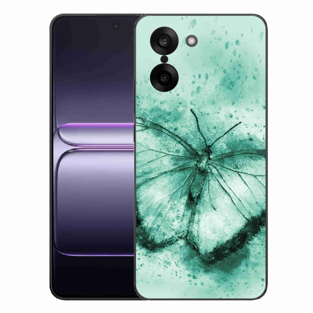 Gélový kryt mmCase na One Plus Nord CE5 - zelený motýľ