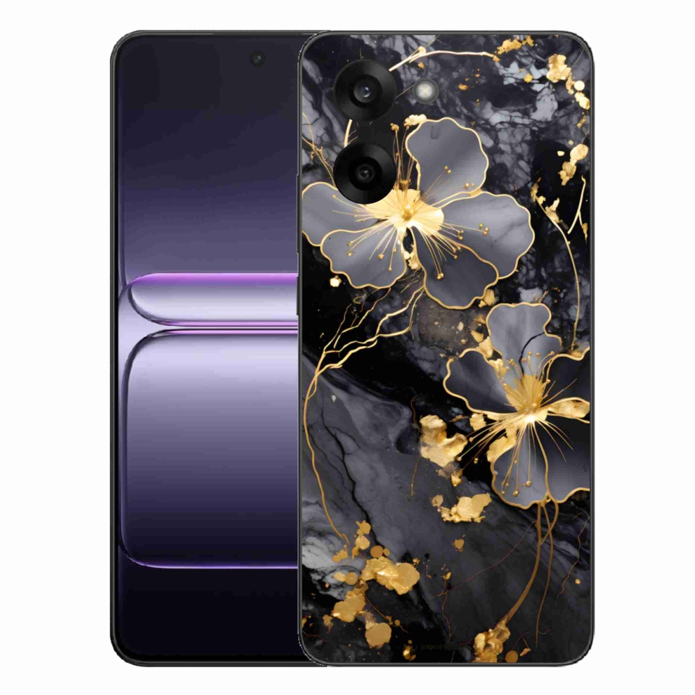 Gélový kryt mmCase na One Plus Nord CE5 - zlaté kvety