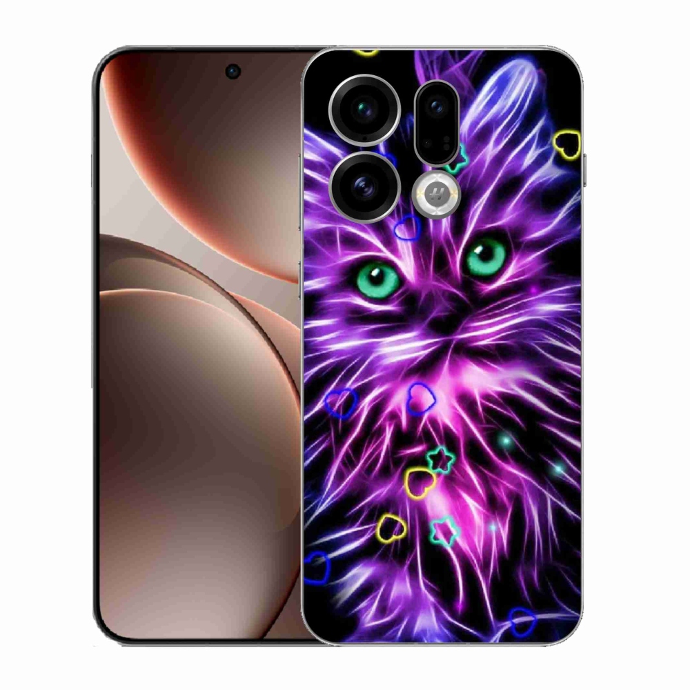 Gélový kryt mmCase na Oppo Find X9 - abstraktná mačka