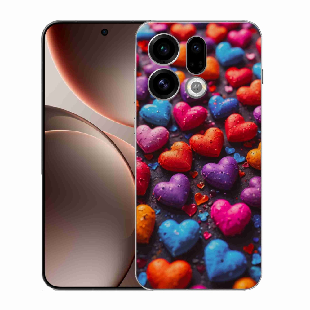Gélový kryt mmCase na Oppo Find X9 - farebné srdcia