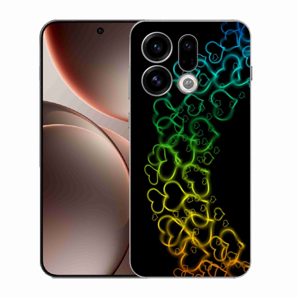 Gélový kryt mmCase na Oppo Find X9 - farebné srdiečka