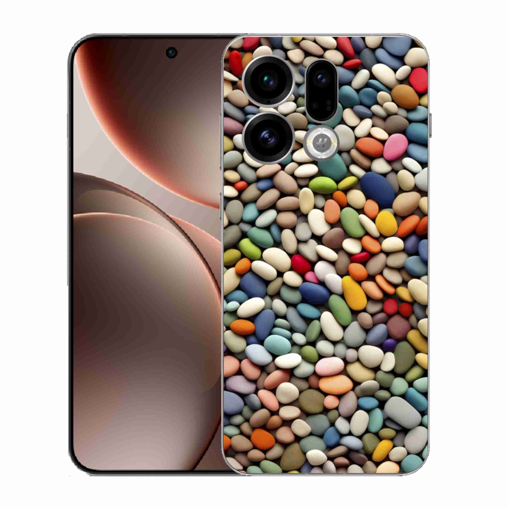 Gélový kryt mmCase na Oppo Find X9 - farebné kamienky 2