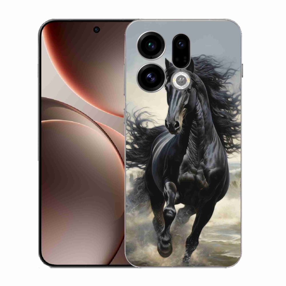 Gélový kryt mmCase na Oppo Find X9 - bežiaci čierny kôň