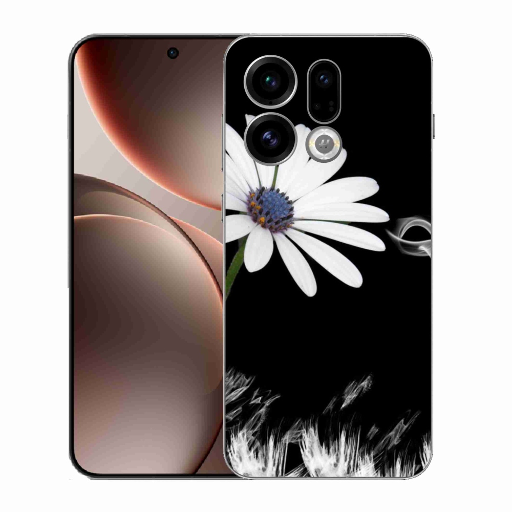 Gélový kryt mmCase na Oppo Find X9 - biela kvetina