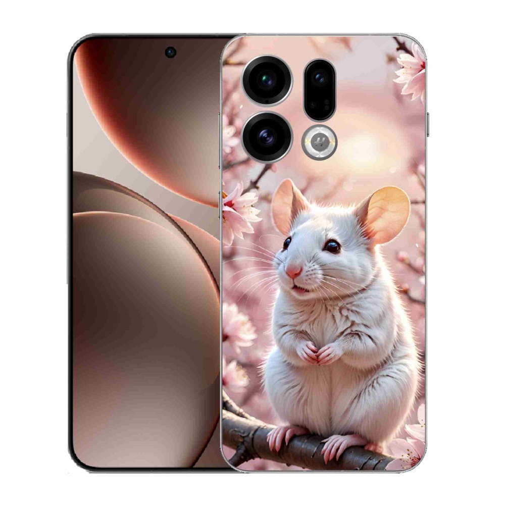 Gélový kryt mmCase na Oppo Find X9 - biela myš na vetve
