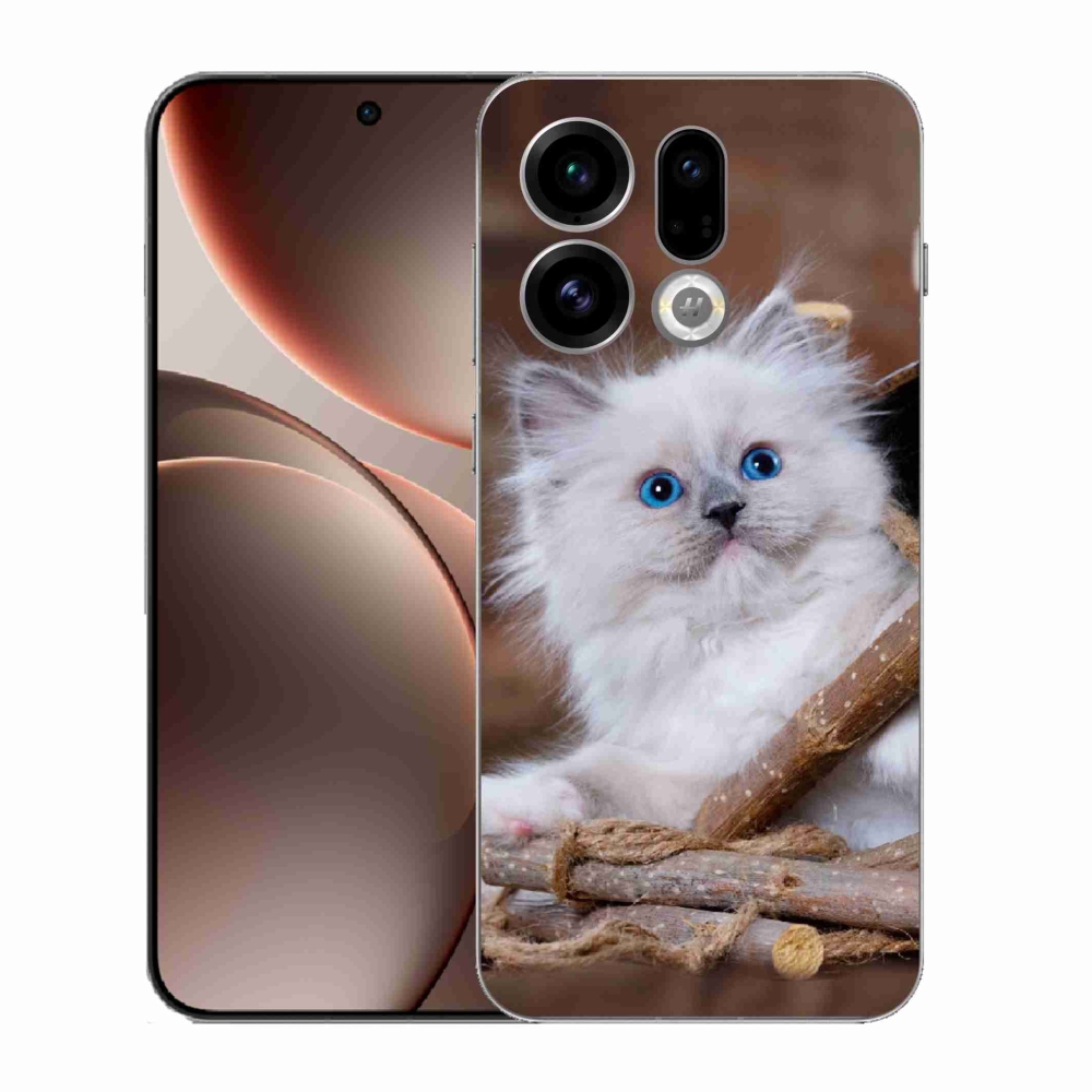 Gélový kryt mmCase na Oppo Find X9 - biele mačiatko