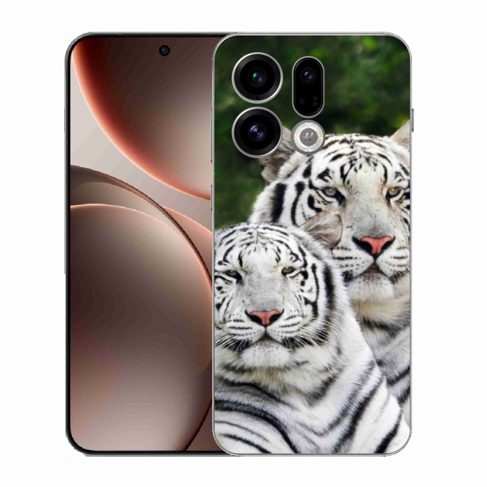 Gélový kryt mmCase na Oppo Find X9 - bieli tigre