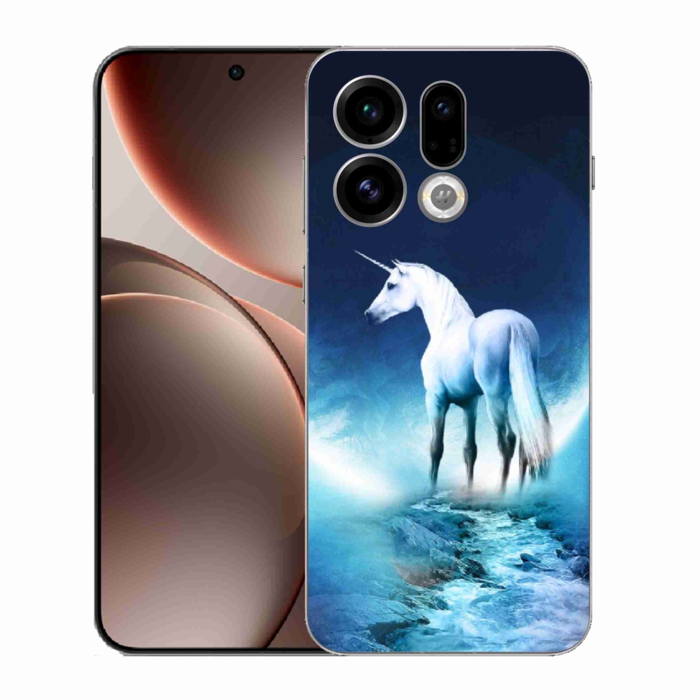 Gélový kryt mmCase na Oppo Find X9 - biely jednorožec