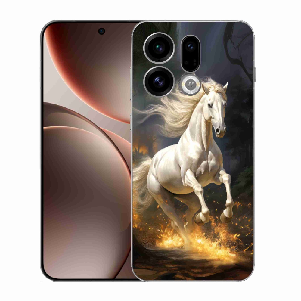 Gélový kryt mmCase na Oppo Find X9 - biely kôň 2