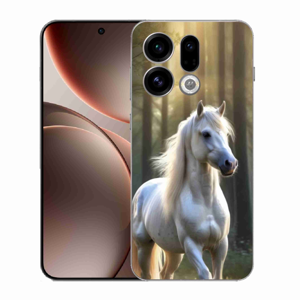 Gélový kryt mmCase na Oppo Find X9 - biely kôň 3