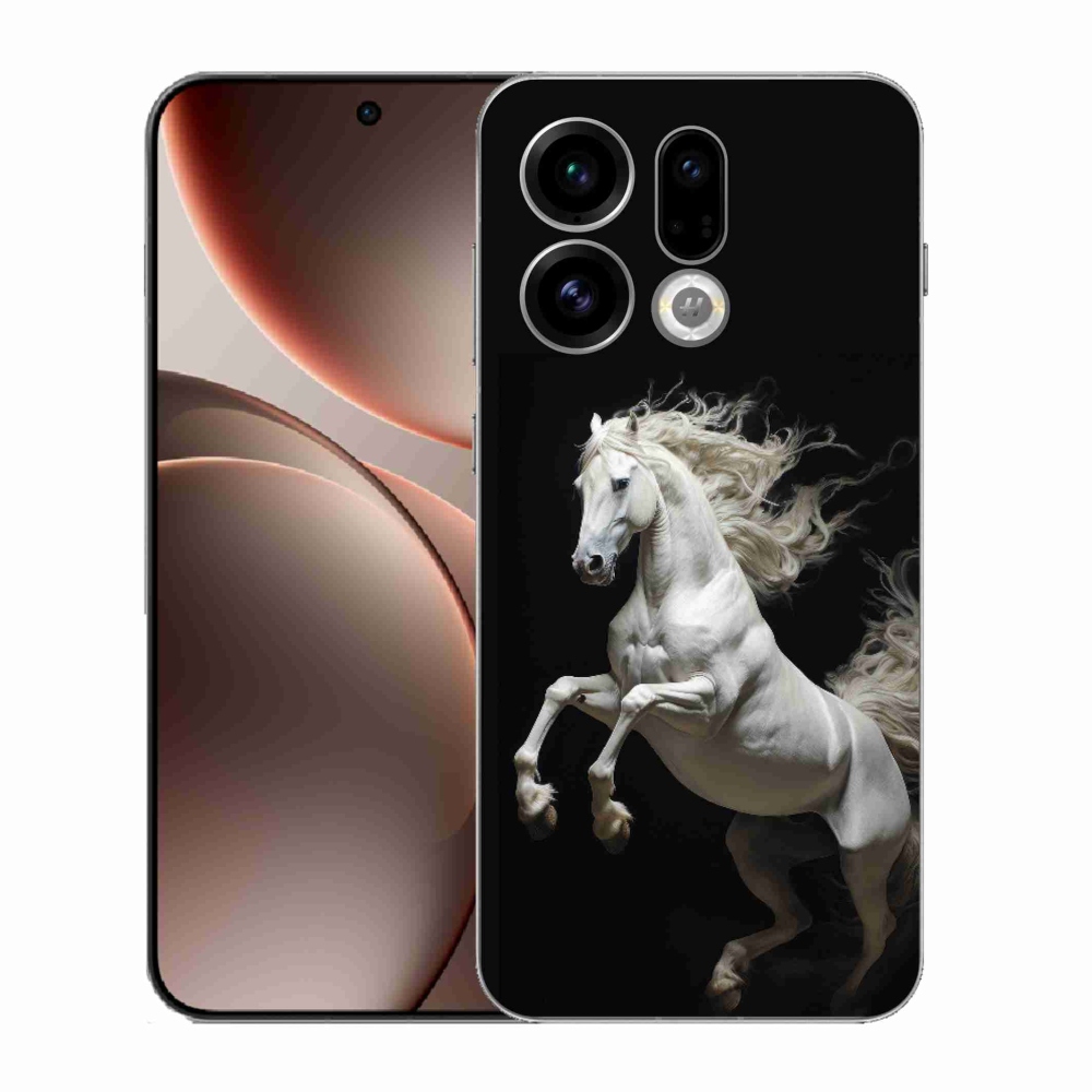 Gélový kryt mmCase na Oppo Find X9 - biely kôň 4