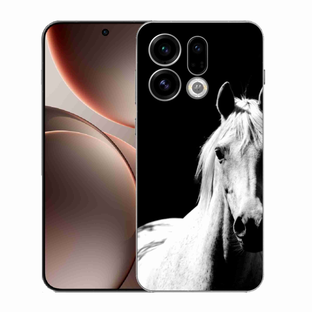 Gélový kryt mmCase na Oppo Find X9 - biely kôň 5
