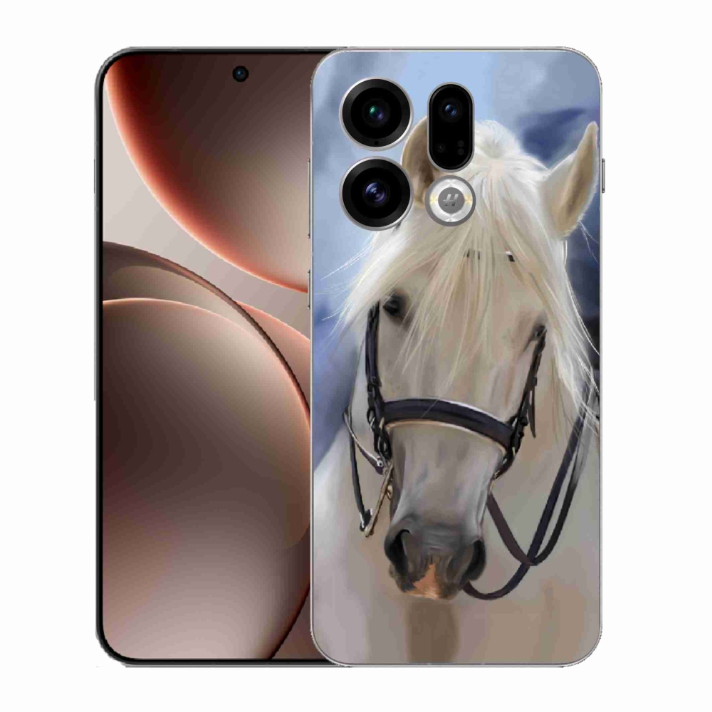 Gélový kryt mmCase na Oppo Find X9 - biely kôň