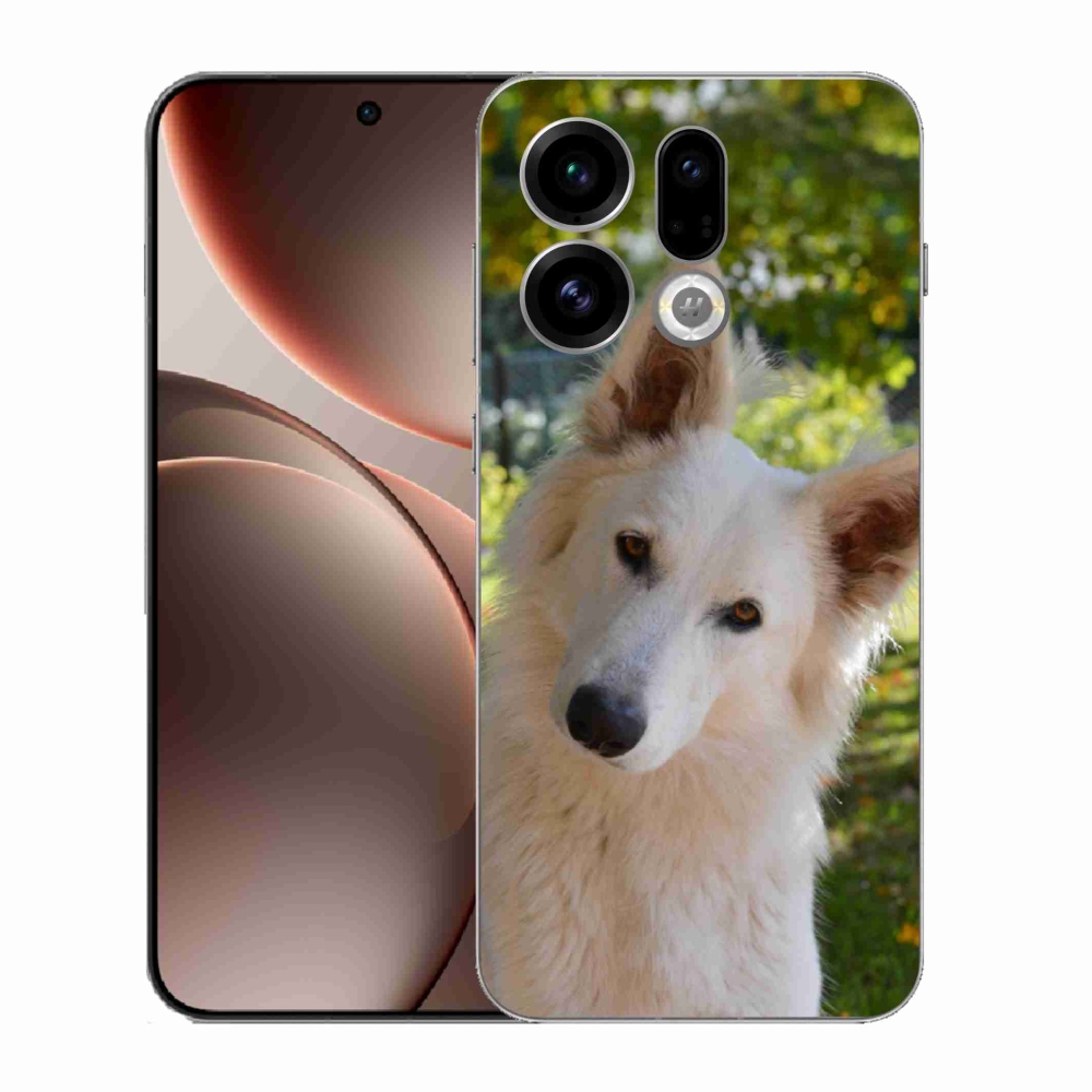 Gélový kryt mmCase na Oppo Find X9 - biely švajčiarsky ovčiak 1