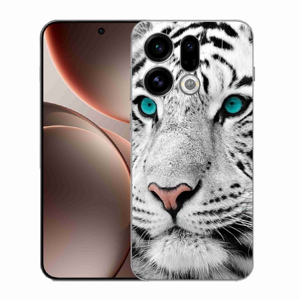 Gélový kryt mmCase na Oppo Find X9 - biely tiger
