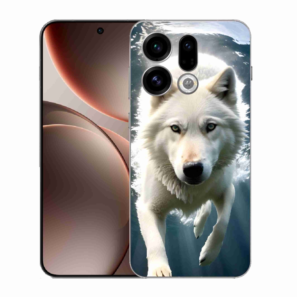 Gélový kryt mmCase na Oppo Find X9 - biely vlk