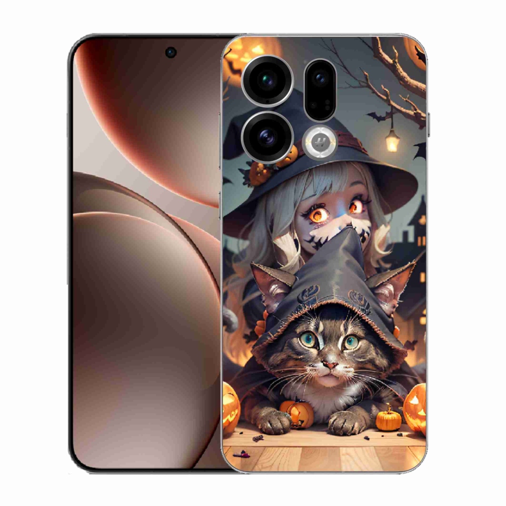 Gélový kryt mmCase na Oppo Find X9 - čarodejnica s mačkou