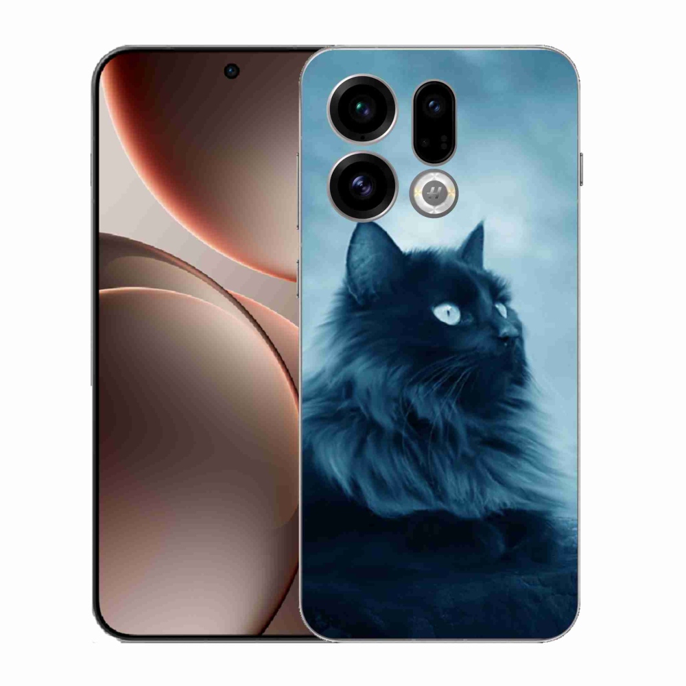 Gélový kryt mmCase na Oppo Find X9 - čierna mačka 1