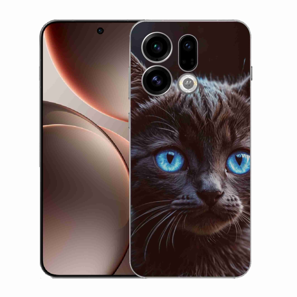 Gélový kryt mmCase na Oppo Find X9 - čierne mačiatko 2