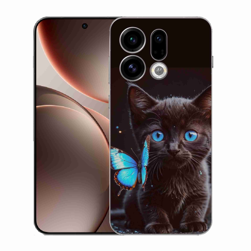 Gélový kryt mmCase na Oppo Find X9 - čierne mačiatko 3