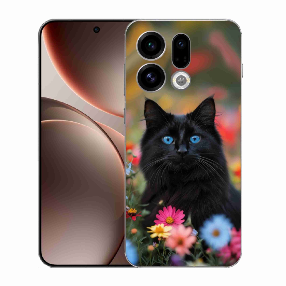 Gélový kryt mmCase na Oppo Find X9 - čierne mačiatko 4