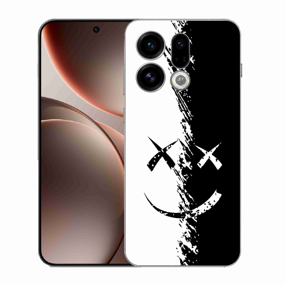 Gélový kryt mmCase na Oppo Find X9 - čiernobiely smajlík