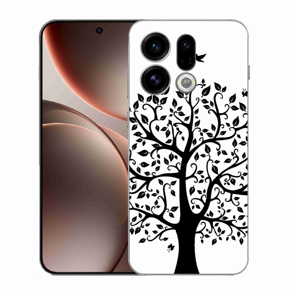 Gélový kryt mmCase na Oppo Find X9 - čiernobiely strom