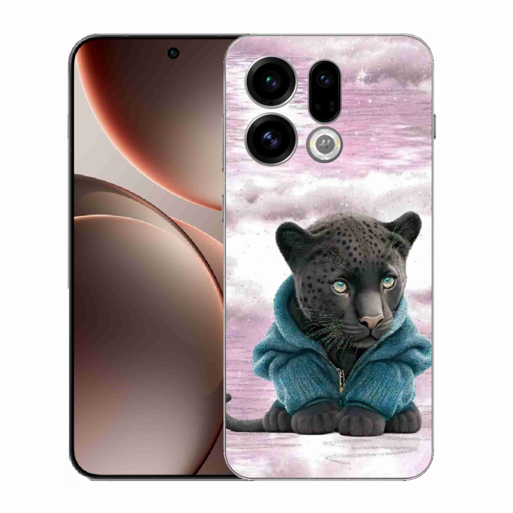 Gélový kryt mmCase na Oppo Find X9 - čierny panter vo svetri
