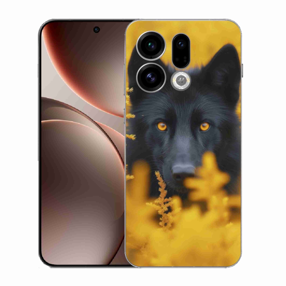 Gélový kryt mmCase na Oppo Find X9 - čierny vlk 2