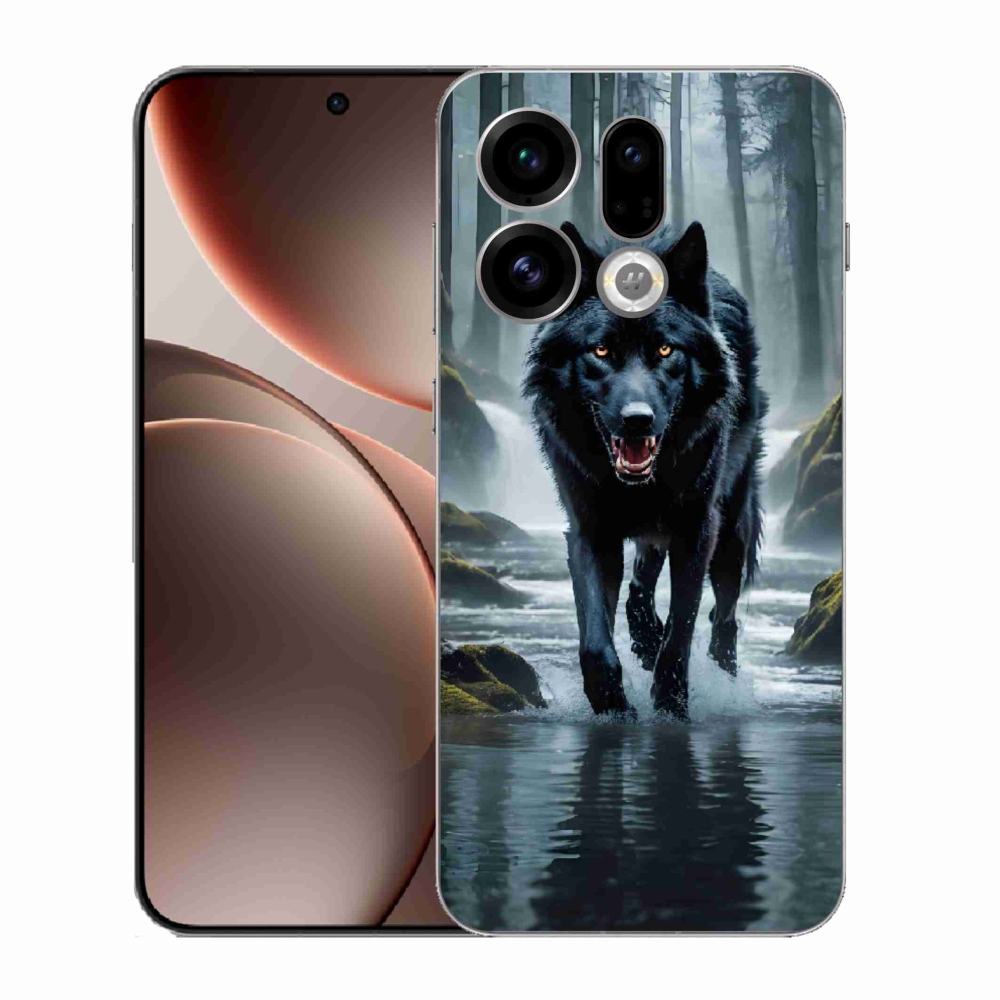 Gélový kryt mmCase na Oppo Find X9 - čierny vlk