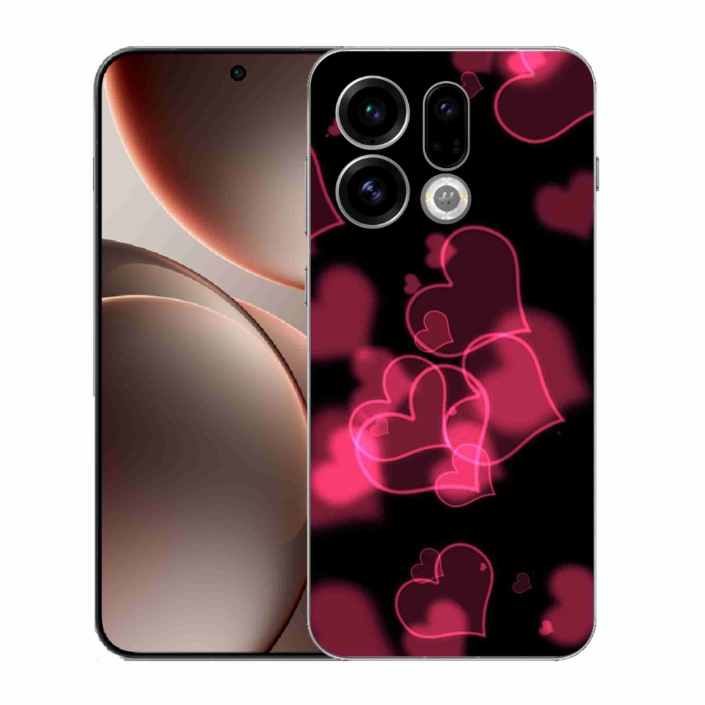 Gélový kryt mmCase na Oppo Find X9 - červená srdiečka
