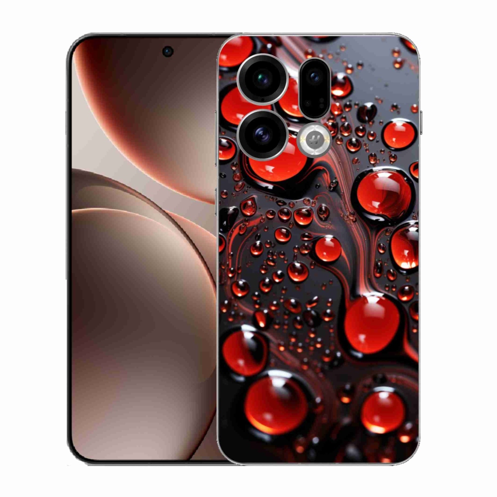 Gélový kryt mmCase na Oppo Find X9 - červené kvapky 2