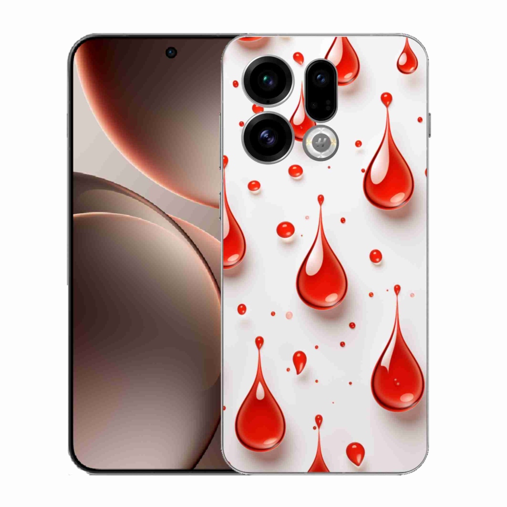 Gélový kryt mmCase na Oppo Find X9 - červené kvapky