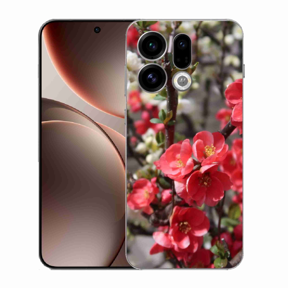 Gélový kryt mmCase na Oppo Find X9 - červené kvety