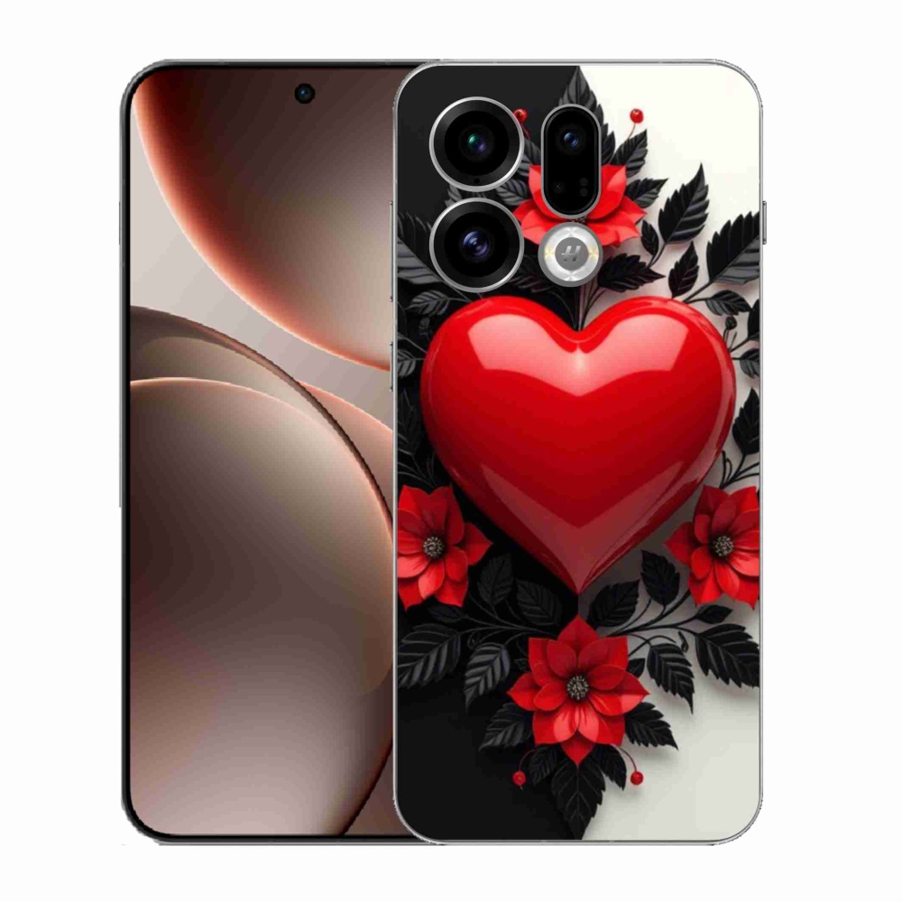 Gélový kryt mmCase na Oppo Find X9 - červené srdce