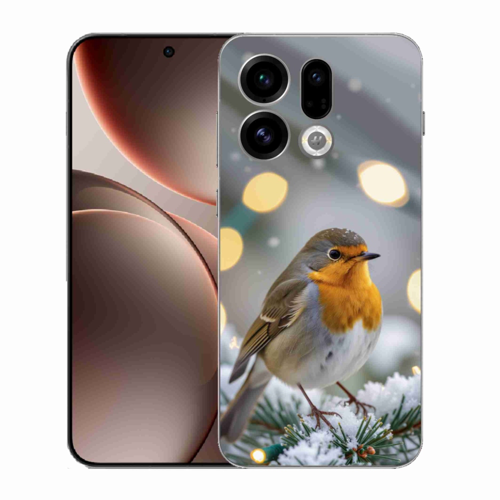 Gélový kryt mmCase na Oppo Find X9 - červienka v zime